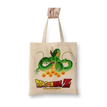 Baskı Dükkanı Shenlong Dragon Ball Bez Uzun Saplı Krem Rengi Çanta