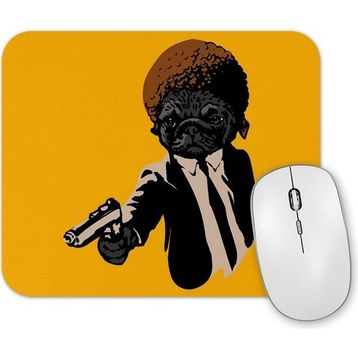 Baskı Dükkanı Silahlı Pug Köpek Mouse Pad