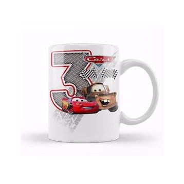 Baskı Dükkanı Şimşek Mcqueen 3 Üç Yaş Hediyesi Kupa