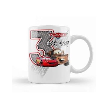 Baskı Dükkanı Şimşek Mcqueen 3 Üç Yaş Hediyesi Kupa
