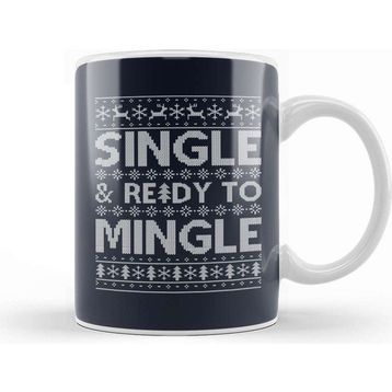 Baskı Dükkanı Single And Ready To Mingle Christmas Knit Pattern Kupa