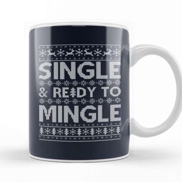 Baskı Dükkanı Single And Ready To Mingle Christmas Knit Pattern Kupa