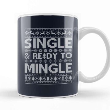 Baskı Dükkanı Single And Ready To Mingle Christmas Knit Pattern Kupa