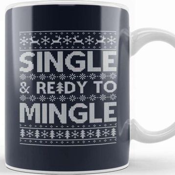 Baskı Dükkanı Single And Ready To Mingle Christmas Knit Pattern Kupa