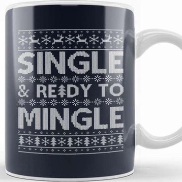Baskı Dükkanı Single And Ready To Mingle Christmas Knit Pattern Kupa