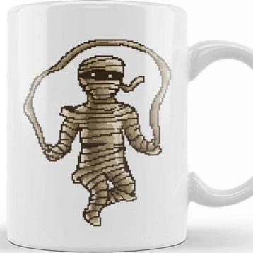 Baskı Dükkanı Skipping Mummy Pixel Art Kupa