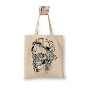Baskı Dükkanı Skull Bone Bez Çanta