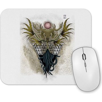 Baskı Dükkanı Skull Devil Color Branca Mouse Pad