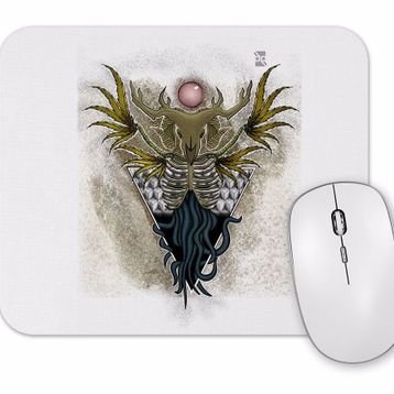 Baskı Dükkanı Skull Devil Color Branca Mouse Pad
