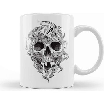 Baskı Dükkanı Skull Flame Kupa