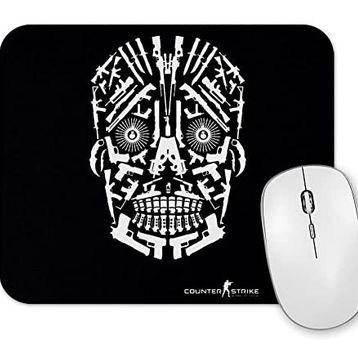 Baskı Dükkanı Skull Gun White Mouse Pad