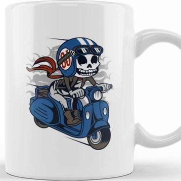 Baskı Dükkanı Skull Scooter Kupa