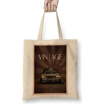 Baskı Dükkanı Skyline Vintage Bez Çanta