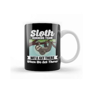 Baskı Dükkanı Sloth Running Team Get There When We Get There Kupa