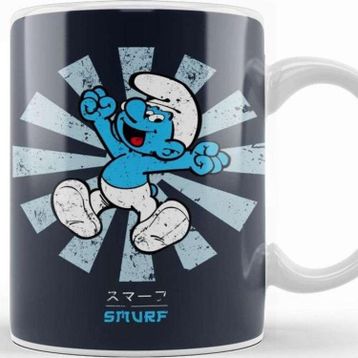 Baskı Dükkanı Smurf Retro Japanese Kupa