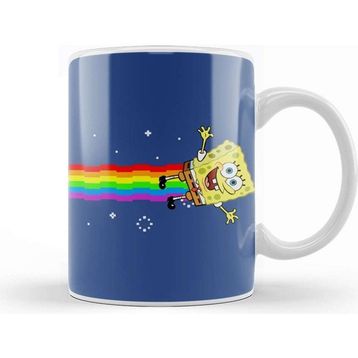 Baskı Dükkanı Spongebob Sqaurepants Nyan Cat Meme Kupa