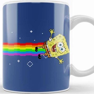 Baskı Dükkanı Spongebob Sqaurepants Nyan Cat Meme Kupa