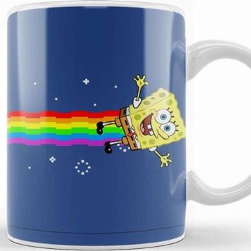 Baskı Dükkanı Spongebob Sqaurepants Nyan Cat Meme Kupa