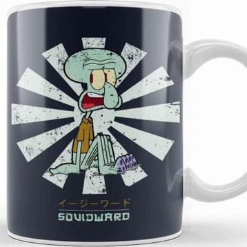 Baskı Dükkanı Squidward Retro Japanese Kupa