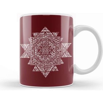 Baskı Dükkanı Sri Yantra Sacred Geometry Kupa