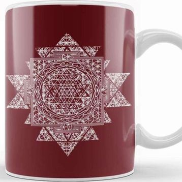 Baskı Dükkanı Sri Yantra Sacred Geometry Kupa