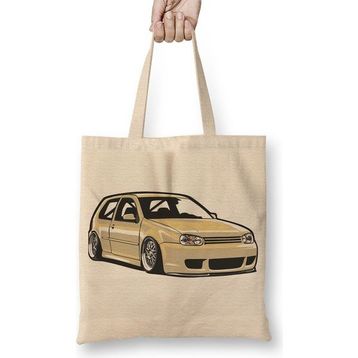 Baskı Dükkanı Stanced Out Golf Mk4 Creme Bez Çanta