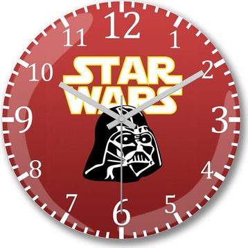 Baskı Dükkanı Star Wars Bombeli Gerçek Cam Duvar Saati