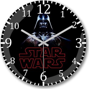 Baskı Dükkanı Star Wars Bombeli Gerçek Cam Duvar Saati