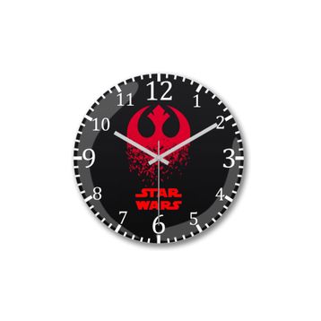 Baskı Dükkanı Star Wars Bombeli Gerçek Cam Duvar Saati