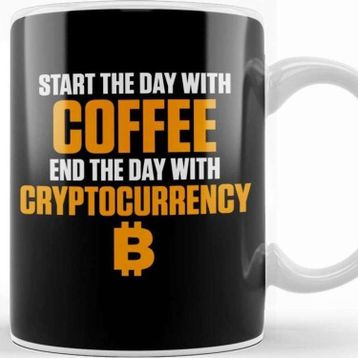 Baskı Dükkanı Start the Day With Coffee End With Cryptocurrency Kupa