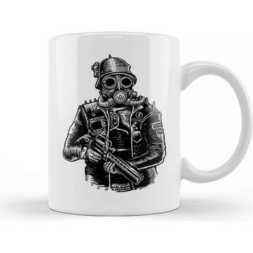 Baskı Dükkanı Steampunk Soldier Kupa
