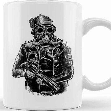 Baskı Dükkanı Steampunk Soldier Kupa