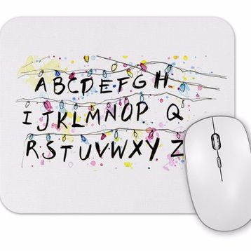 Baskı Dükkanı Stranger Things Alphabet Christmas Lights Mouse Pad