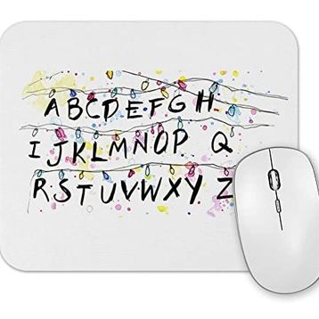 Baskı Dükkanı Stranger Things Alphabet Christmas Lights Mouse Pad