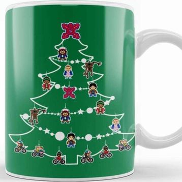 Baskı Dükkanı Stranger Things Christmas Tree Baubles Kupa