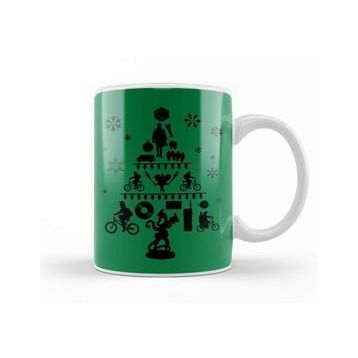 Baskı Dükkanı Stranger Things Christmas Tree Silhouette Kupa