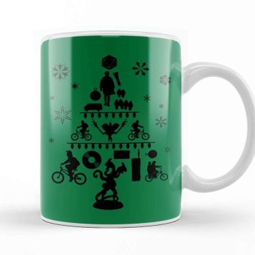 Baskı Dükkanı Stranger Things Christmas Tree Silhouette Kupa