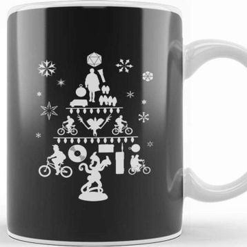 Baskı Dükkanı Stranger Things Christmas Tree Silhouette Kupa