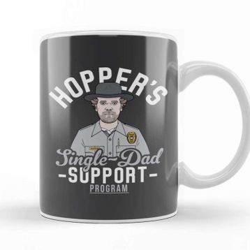 Baskı Dükkanı Stranger Things Hoppers Single Dad Support Network Kupa