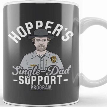 Baskı Dükkanı Stranger Things Hoppers Single Dad Support Network Kupa