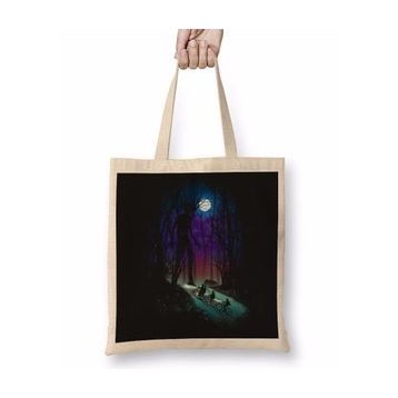 Baskı Dükkanı Stranger Things Stranger In The Woods Bez Uzun Saplı Krem Rengi Çanta
