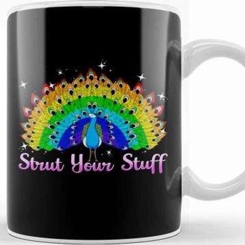 Baskı Dükkanı Strut Your Stuff Peacock Rainbow Pride Kupa