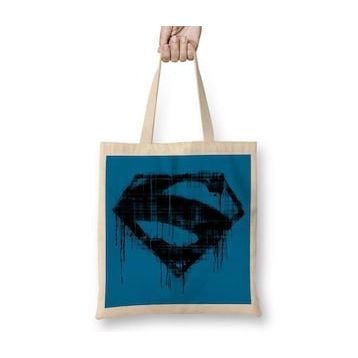 Baskı Dükkanı Super Man 2 Bez Uzun Saplı Krem Rengi Çanta