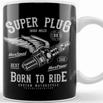 Baskı Dükkanı Super Plug Born To Ride Kupa