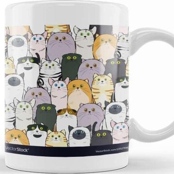 Baskı Dükkanı Tatlı ve Sevimli Kediler Cats Kupa
