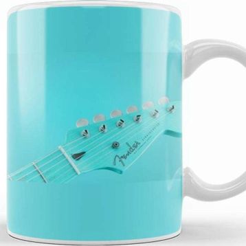 Baskı Dükkanı Teal Fender Guitar Kupa