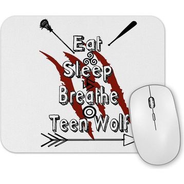 Baskı Dükkanı Teen Wolf Eat Sleep Breathe Mouse Pad