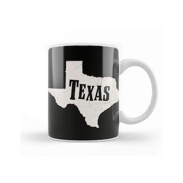 Baskı Dükkanı Texas Map Vintage Kupa