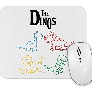 Baskı Dükkanı the Dinos White Dinozorlar Mouse Pad