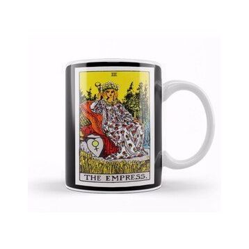 Baskı Dükkanı The Empress Rider Waite Tarot Card 01 Beyaz 330 ml Porselen Kupa Bardak